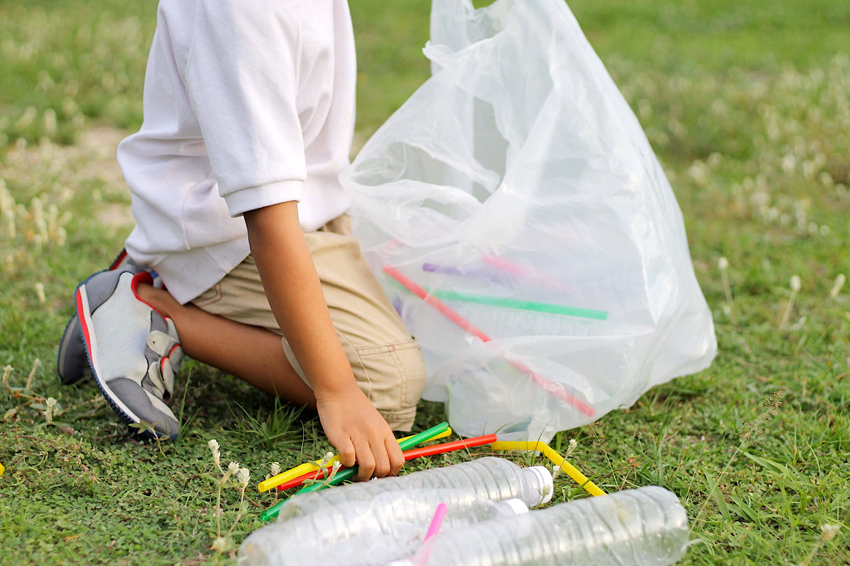 Picking up rubbish