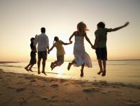 family at the beach