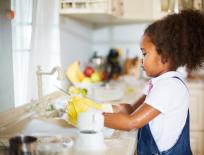 girl doing washing up