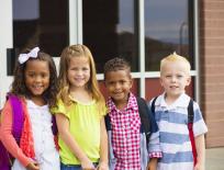 four children with different hair