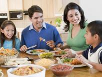 family having dinner