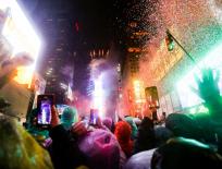 New Year's Eve celebrations in a city