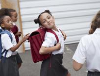 girls wearing school uniform