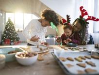 a family making Christmas biscuits