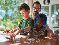 family doing a jigsaw