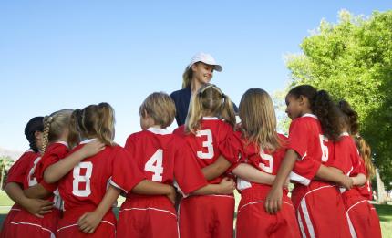 sports team and coach