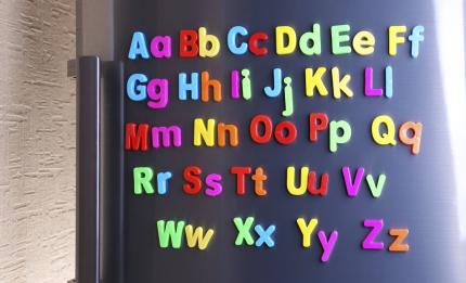 letters on a fridge