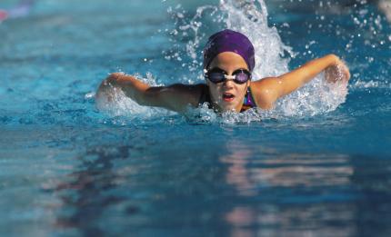 child swimming