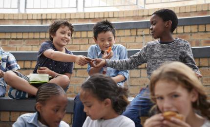 friends having lunch together