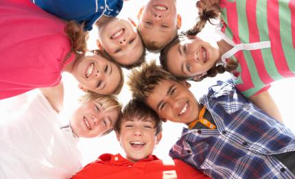 group of children in a circle