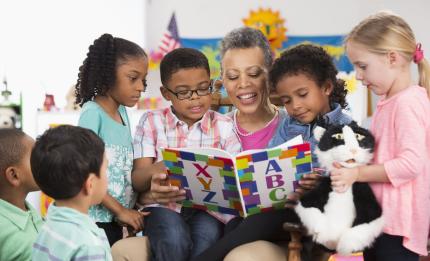 teacher reading a story