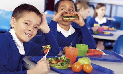 children in a school canteen