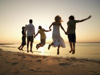 family at the beach