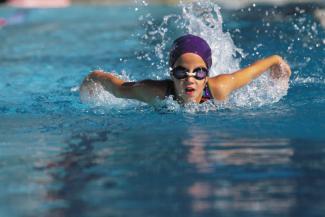 child swimming