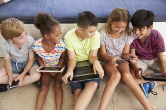 Children playing games online