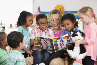 teacher reading a story