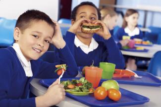 children in a school canteen